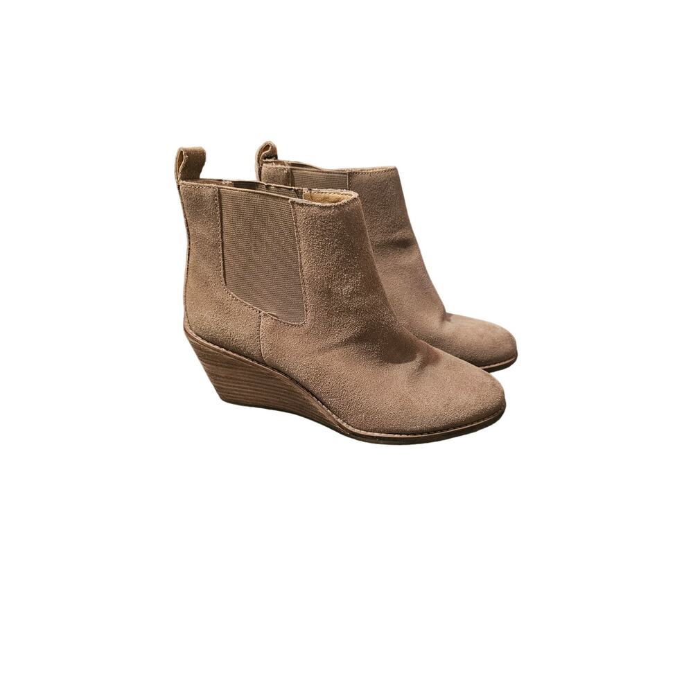Lucky Brand ‘Pallet’ Wedge Boots Ankle in Tan Leather Size 7.5M